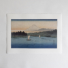 Utagawa Hiroshige – Schiffe unter dem Berg Fuji, japanischer Holzschnitt