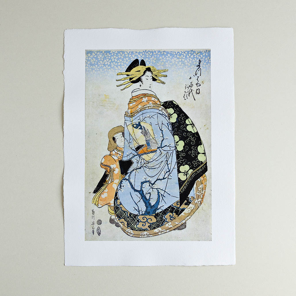 Kikukawa Eizan – Kurtisane Yachiyo aus dem Hause Matsubaya, japanischer Farbholzschnitt.