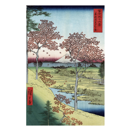 Utagawa Hiroshige – Blick auf den Fuji von Meguro, japanischer Holzschnitt