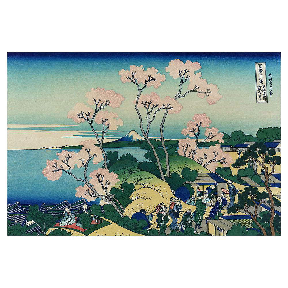 Katsushika Hokusai – Goten-yama Hügel, japanischer Farbholzschnitt aus der Serie Sechsunddreißig Ansichten des Berges Fuji