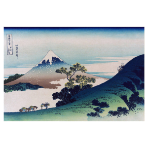 Katsushika Hokusai – Inume-Pass, japanischer Farbholzschnitt aus der Serie Sechsunddreißig Ansichten des Berges Fuji