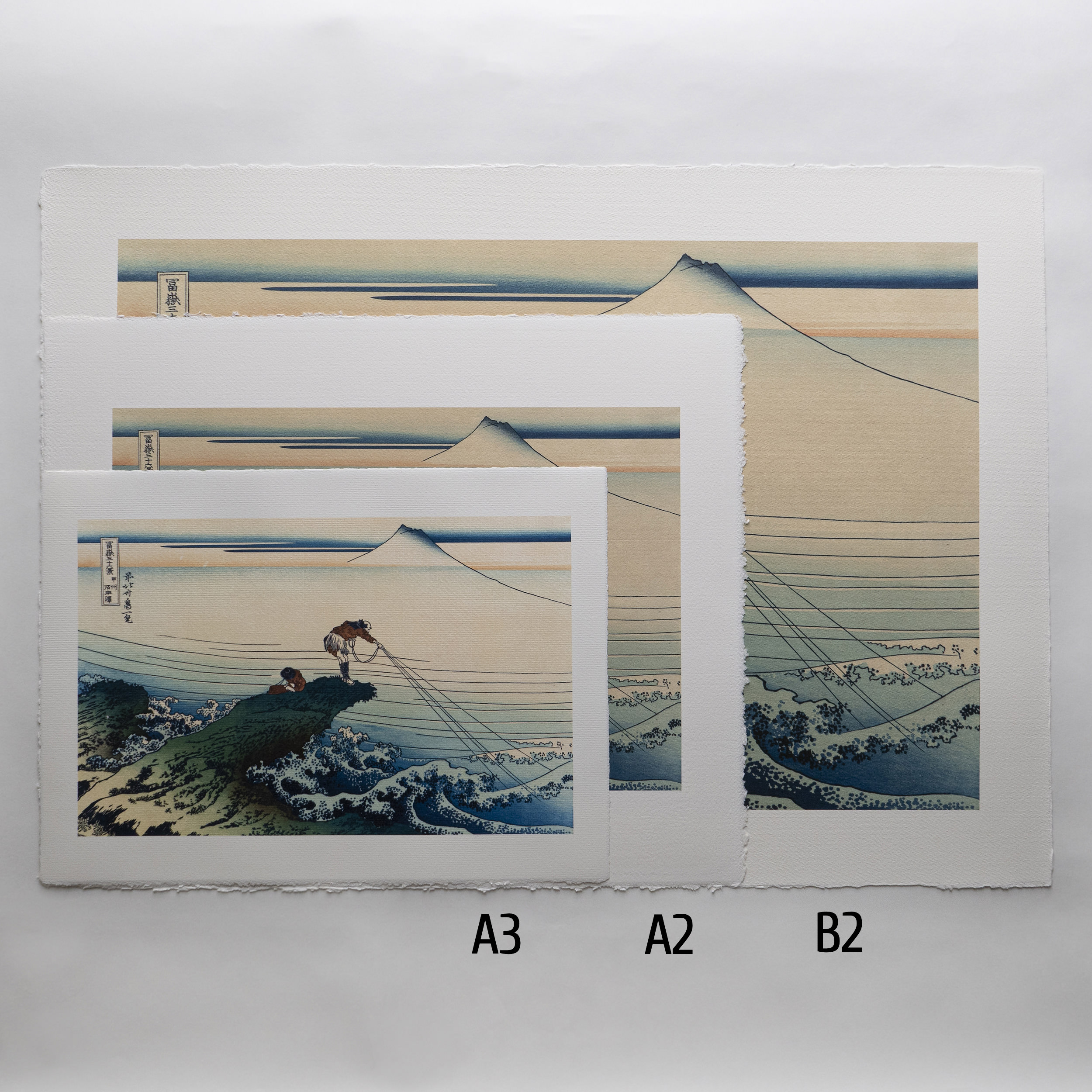 Katsushika Hokusai – Kajikazawa in der Provinz Kai, japanischer Farbholzschnitt aus der Serie Sechsunddreißig Ansichten des Berges Fuji