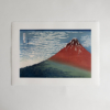 Katsushika Hokusai – Rote Fuji (Gaifū kaisei), japanischer Holzschnitt aus der Serie Sechsunddreißig Ansichten des Berges Fuji