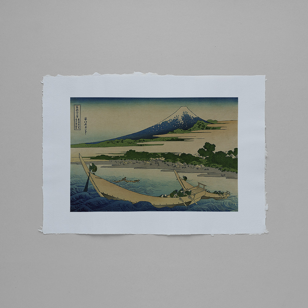 Katsushika Hokusai – Tago-Bucht am Tōkaidō, japanischer Farbholzschnitt aus der Serie Sechsunddreißig Ansichten des Berges Fuji