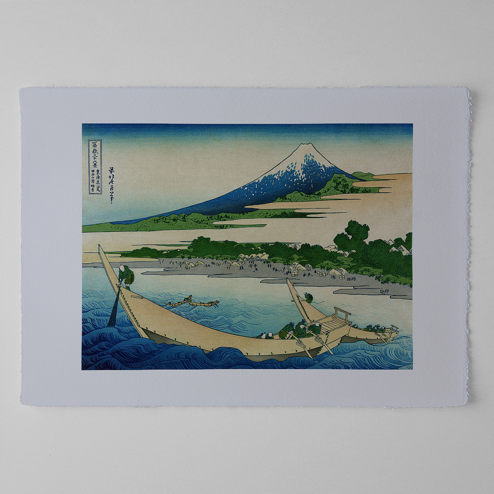 Katsushika Hokusai – Tago-Bucht am Tōkaidō, japanischer Farbholzschnitt aus der Serie Sechsunddreißig Ansichten des Berges Fuji