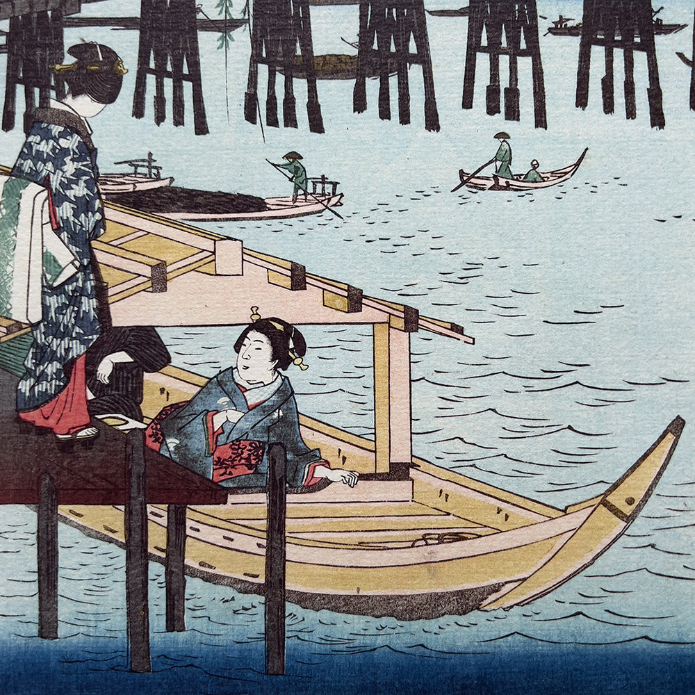 Utagawa Hiroshige – Die Ryōgoku-Brücke in Edo, japanischer Holzschnitt