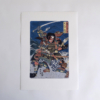 Katsukawa Shuntei – Kämpfende Samurai, japanischer Farbholzschnitt mit dramatischer Kriegsszene