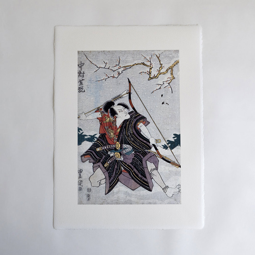 Utagawa Toyokuni – Nakamura Shikan als Samurai, japanischer Farbholzschnitt im Genre yakusha-e