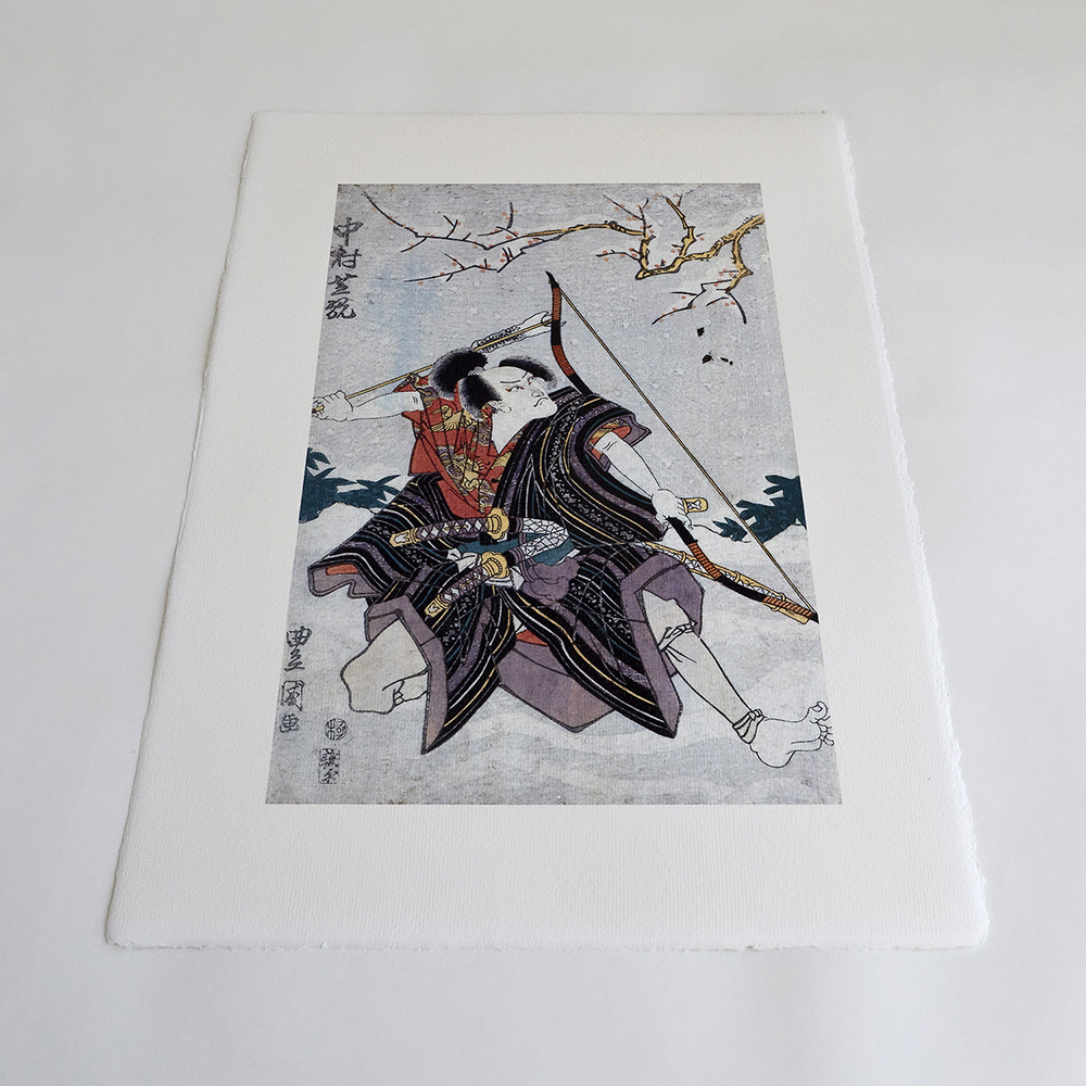 Utagawa Toyokuni – Nakamura Shikan als Samurai, japanischer Farbholzschnitt im Genre yakusha-e
