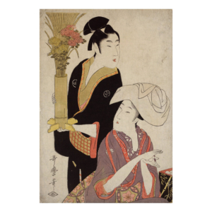 Kitagawa Utamaro – September, japanischer Farbholzschnitt im Genre bijinga