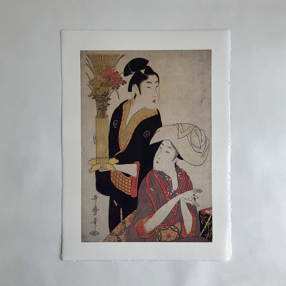 Kitagawa Utamaro – September, japanischer Farbholzschnitt im Genre bijinga