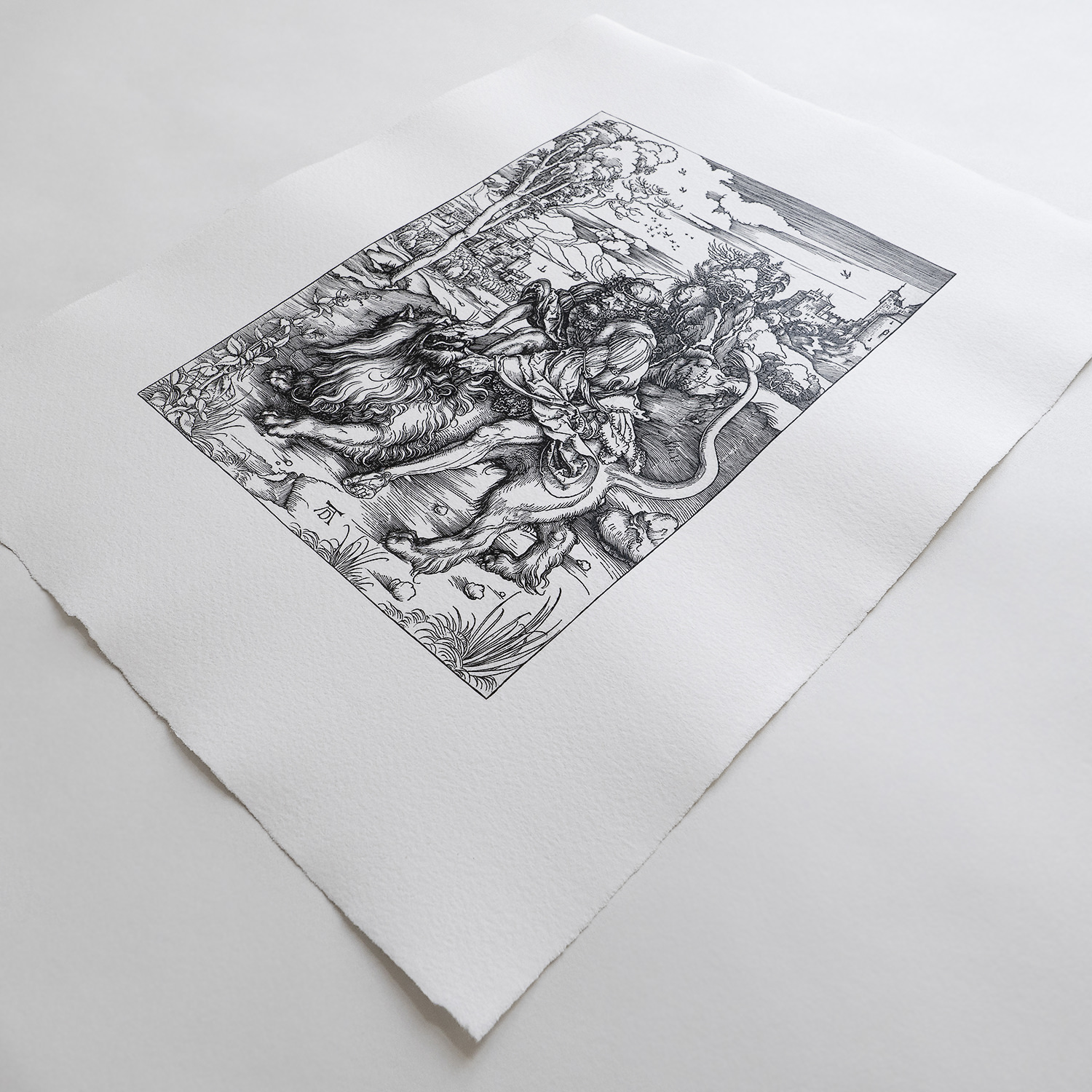 Albrecht Dürer Samson kämpft mit dem Löwen Kupferstich biblischer Kampf Löwe