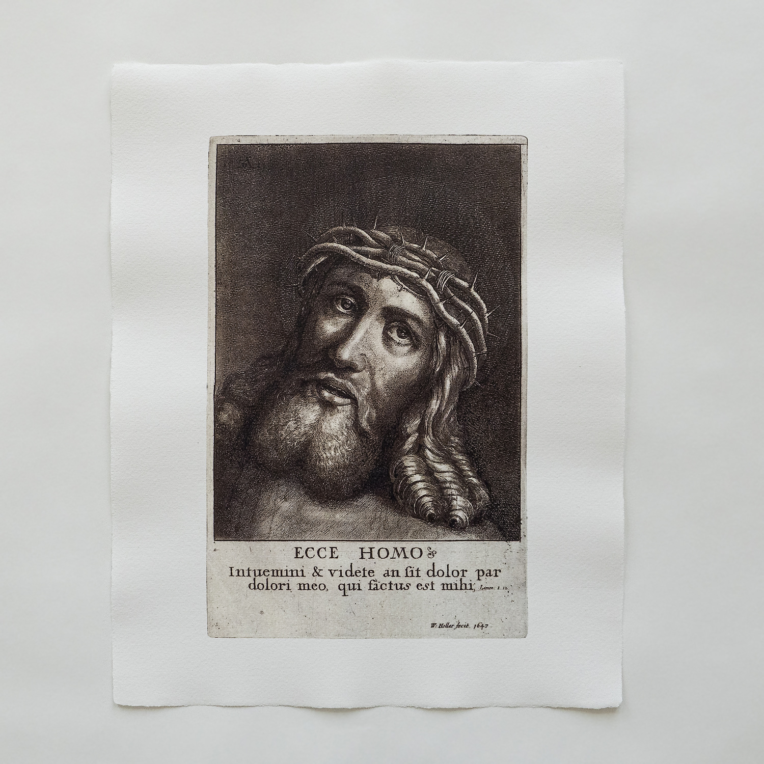 Wenzel Hollar Ecce Homo Radierung Christus Dornenkrone 17 Jahrhundert