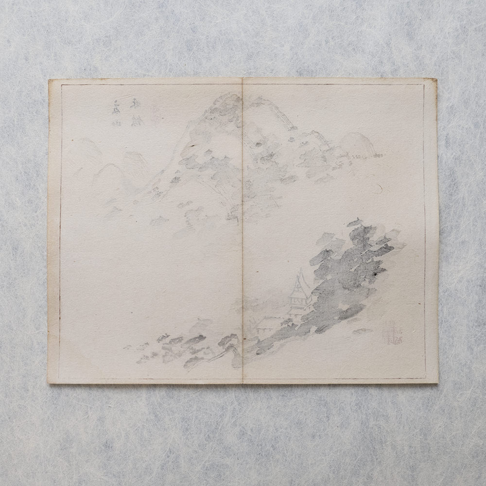 Taki Katei bergkloster – japanischer Farbholzschnitt aus der Meiji-Zeit (1894)