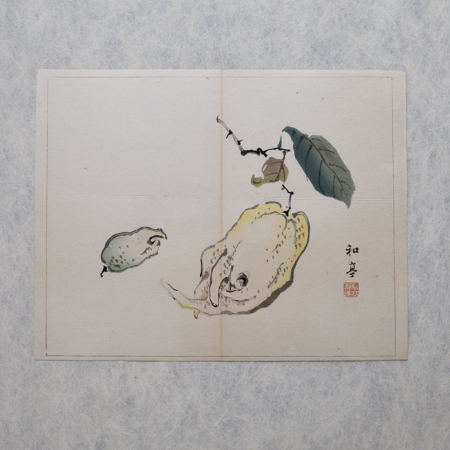 Taki Katei pflaumen – japanischer Farbholzschnitt aus der Meiji-Zeit (1894)