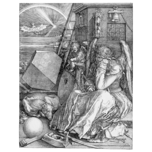 Albrecht Dürer Melencolia I 1514 Kupferstich allegorische Figur magisches Quadrat Polyeder