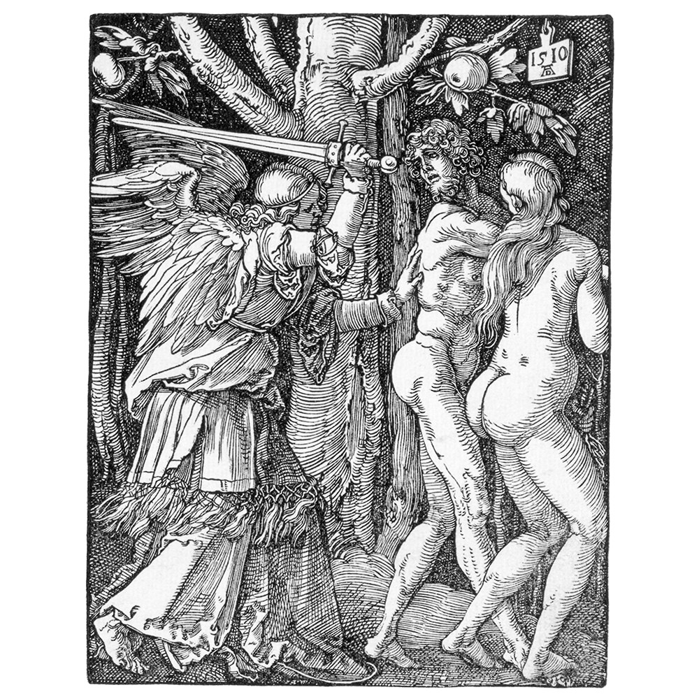 Albrecht Dürer Vertreibung aus dem Paradies Kupferstich Adam Eva Renaissance 1510