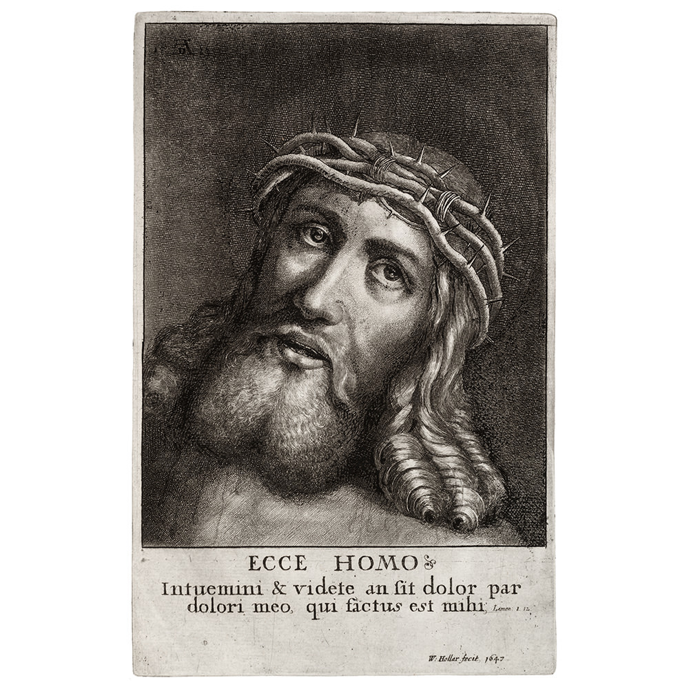 Wenzel Hollar Ecce Homo Radierung Christus Dornenkrone 17 Jahrhundert