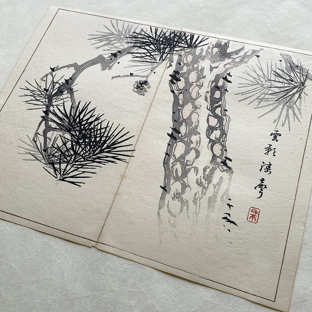 Taki Katei kiefer – japanischer Farbholzschnitt aus der Meiji-Zeit (1894)