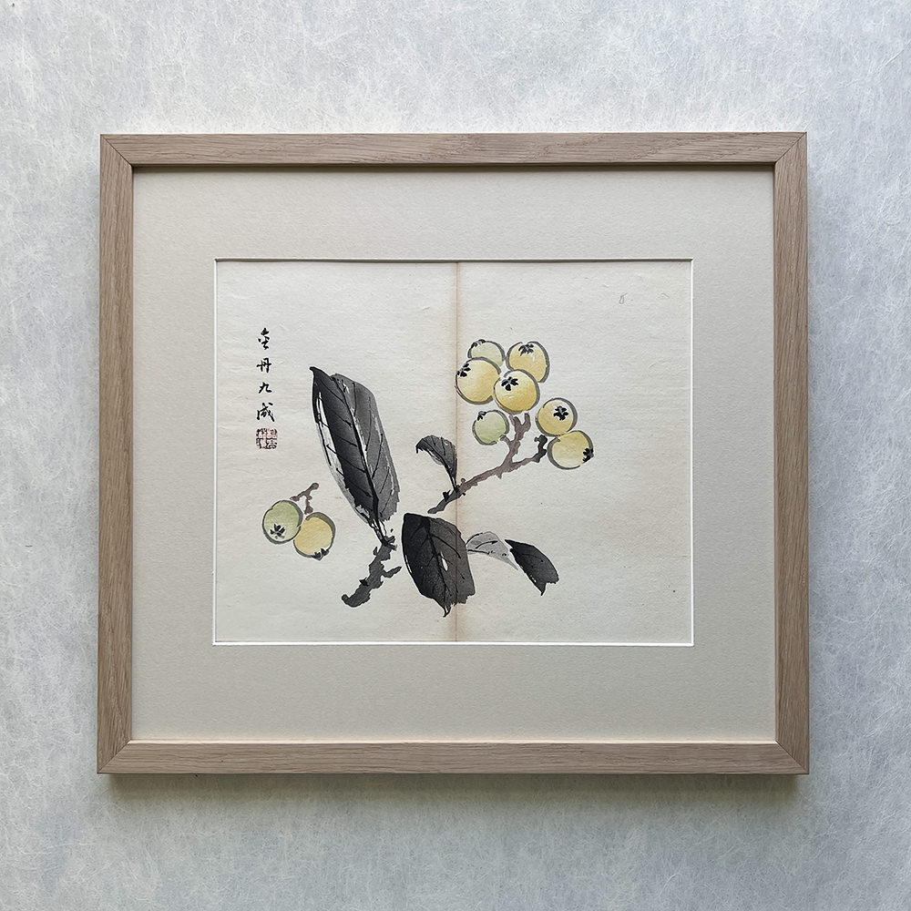 Taki Katei japanische mispel – japanischer Farbholzschnitt aus der Meiji-Zeit (1894)