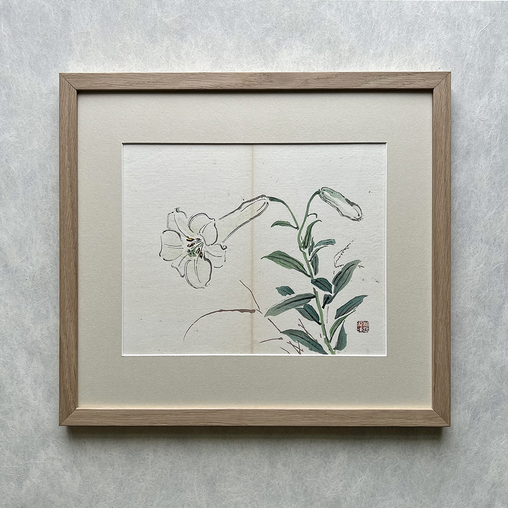 Taki Katei lilie – japanischer Farbholzschnitt aus der Meiji-Zeit (1894)