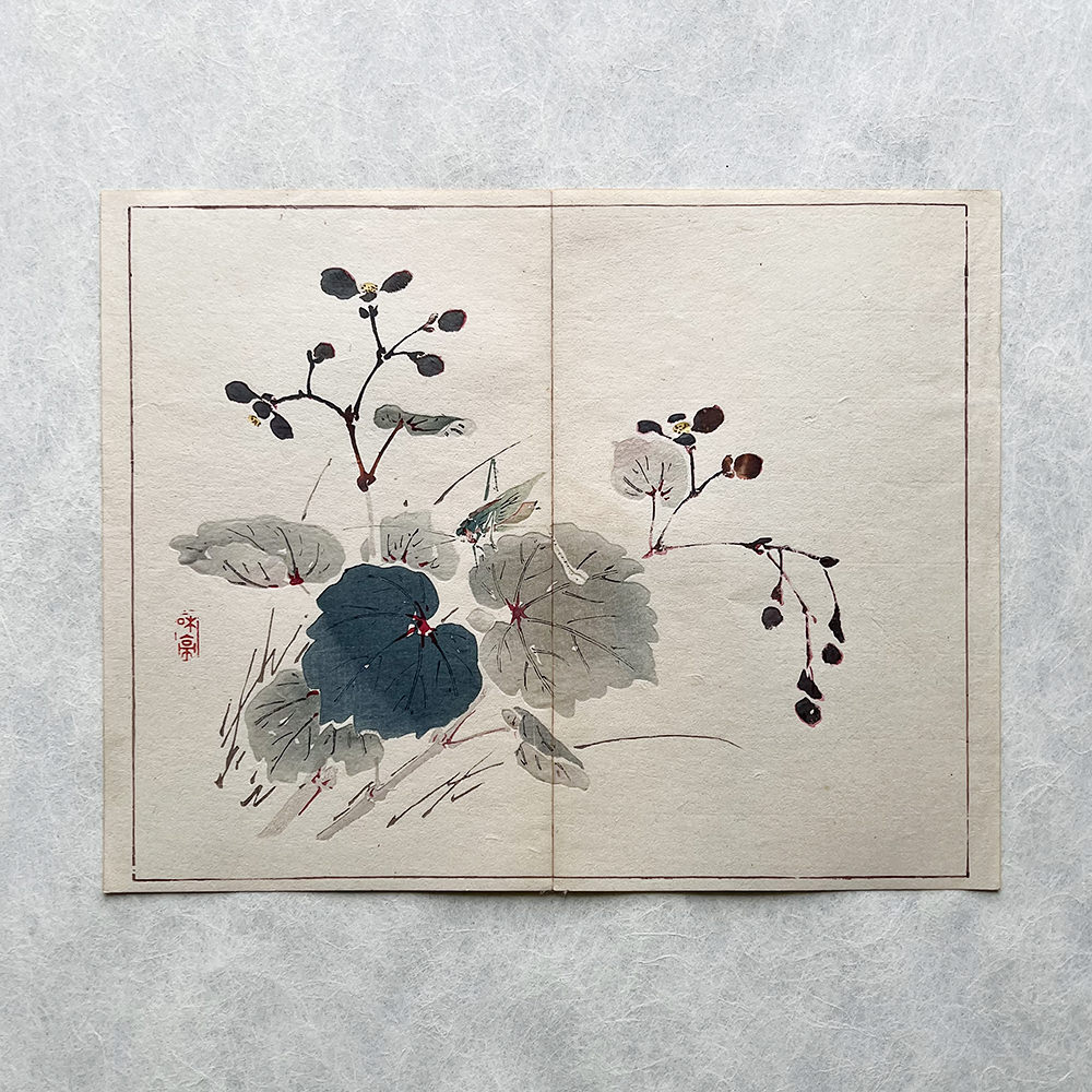 Taki Katei grashüpfer – japanischer Farbholzschnitt aus der Meiji-Zeit (1894)