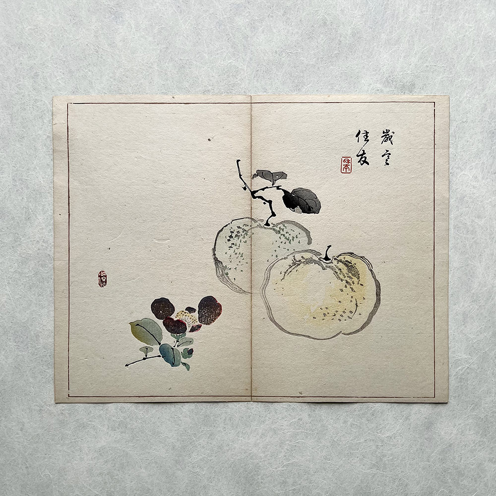 Taki Katei umeboshi – japanischer Farbholzschnitt aus der Meiji-Zeit (1894)