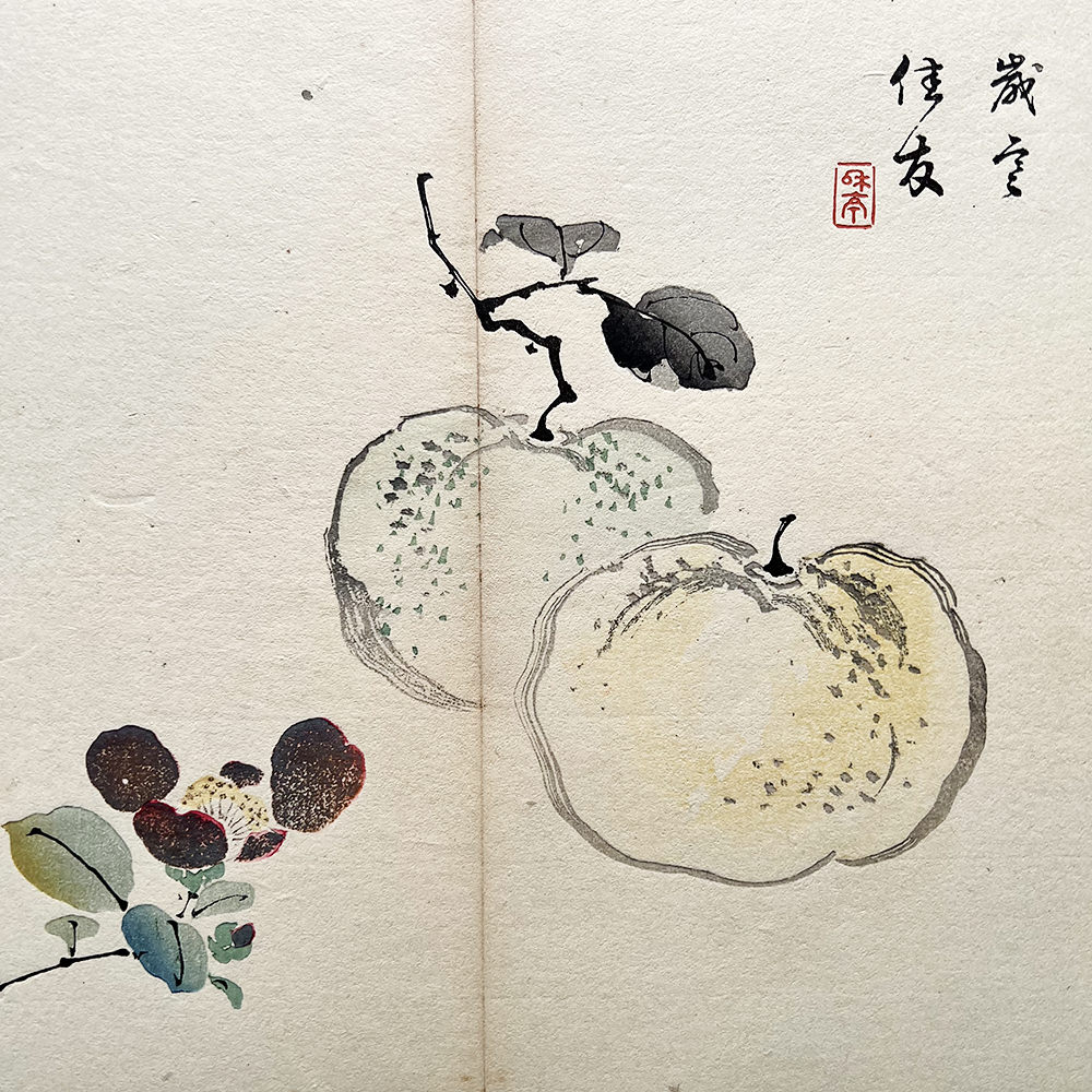 Taki Katei umeboshi – japanischer Farbholzschnitt aus der Meiji-Zeit (1894)