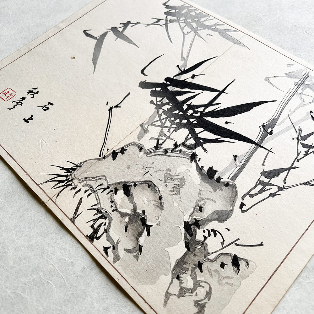 Taki Katei bambus – japanischer Farbholzschnitt aus der Meiji-Zeit (1894)