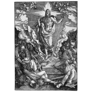 Albrecht Dürer Die Auferstehung 1510 Kupferstich Christus Grab Wächter