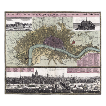 Johann Baptist Homann – Karte von London (1740)