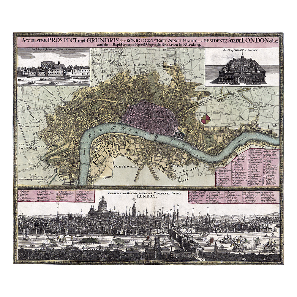 Johann Baptist Homann – Karte von London (1740)