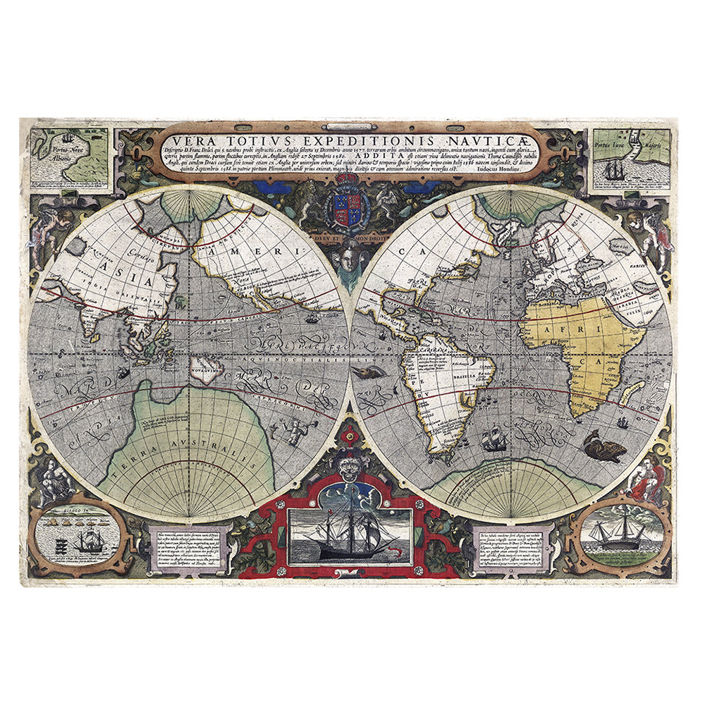 Jodocus Hondius – Weltkarte (1595)
