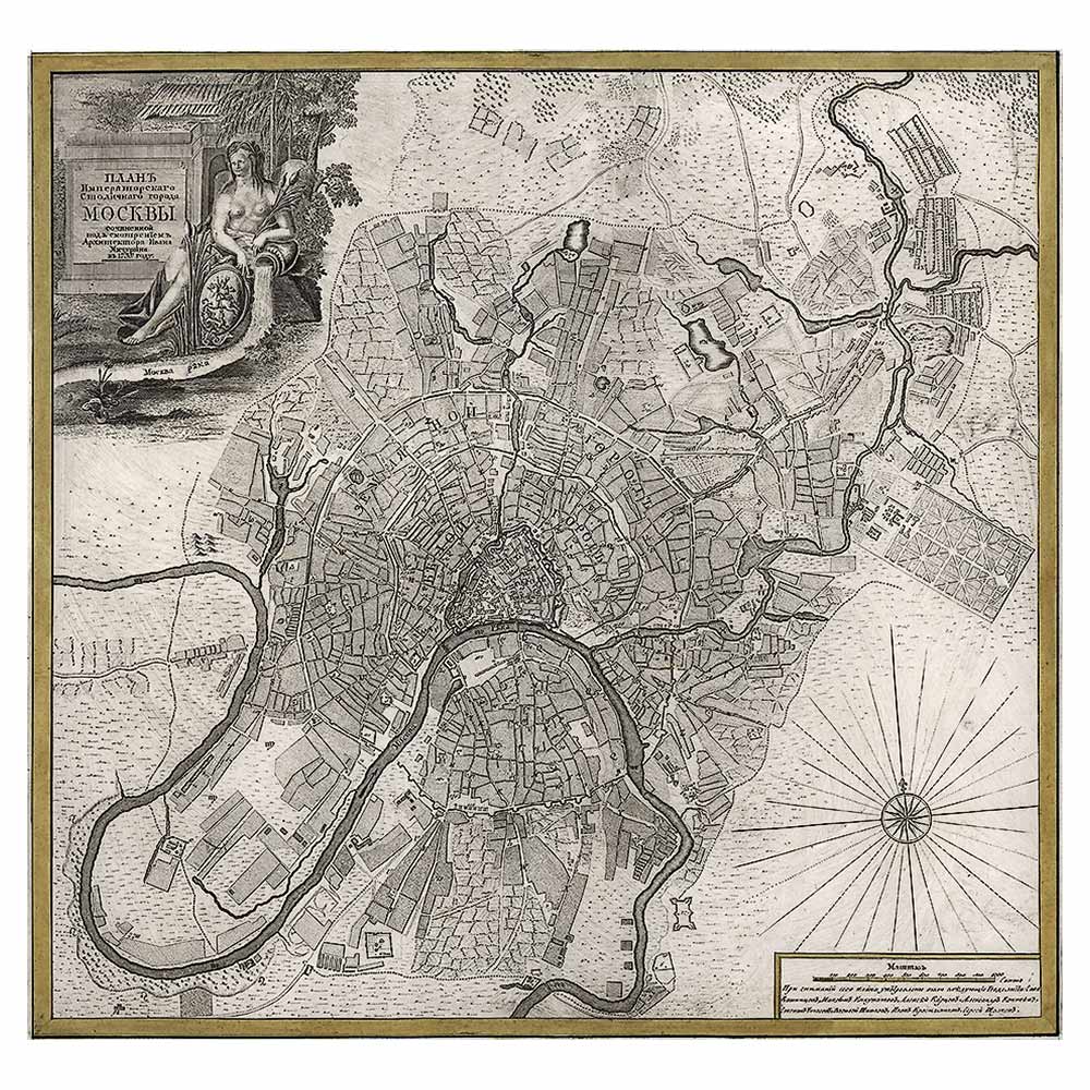 Ivan Fedorovic Michurin – Karte von Moskau (1745)