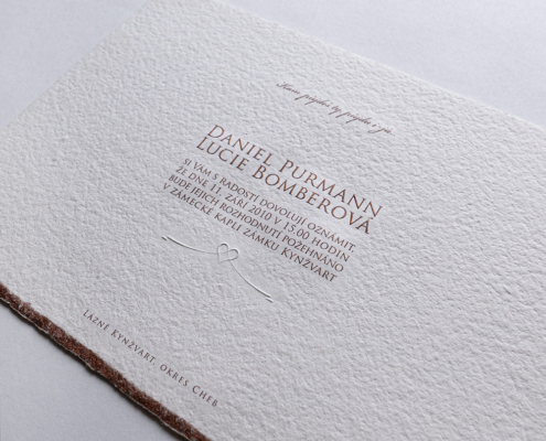 Hochzeitseinladung für Lucie und Daniel im Intagliodruck auf handgeschöpftem Büttenpapier
